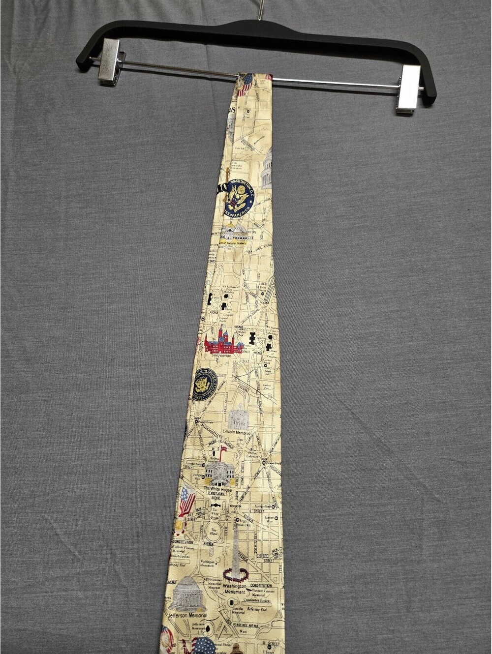 Kai Long OJ Cool Silk Washington DC Map Print Necktie NWT